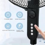 SONASHI SF-8027SR Stand Fan – [Black] 16 in. Floor Fan with Remote Control, 3 Speed Switch, Auto Wind Flow Function, 5 Transparent Blade Leaf | Electronic Appliance for Home,...