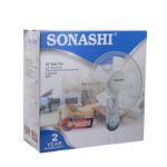 SONASHI SF-8029W Wall Fan – [White/Grey] 16 in. Wall Hanging Fan with Circulating Double String Switch, 3 Speed Switch, 5 Transparent Blade Leaf | Perfect Home Decor Appliance