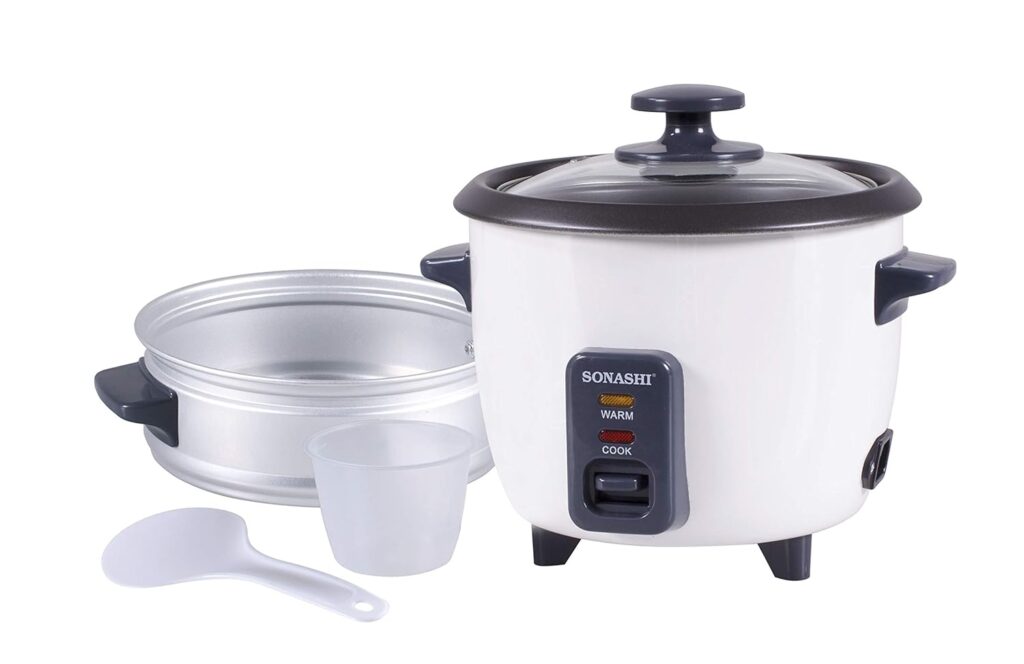 SONASHI SRC-328 Rice cooker, Removable Cooking Pot with metal housing, tempered glass lid | Home Appliances