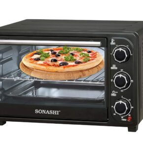 SONASHI STO-730 Electric Oven – 21L, Countertop Electric Oven with Stainless Steel Heating Element, Inside Lamp, Indicator Light, Wire Rack, Tray Handle | Kitchen Electronic...