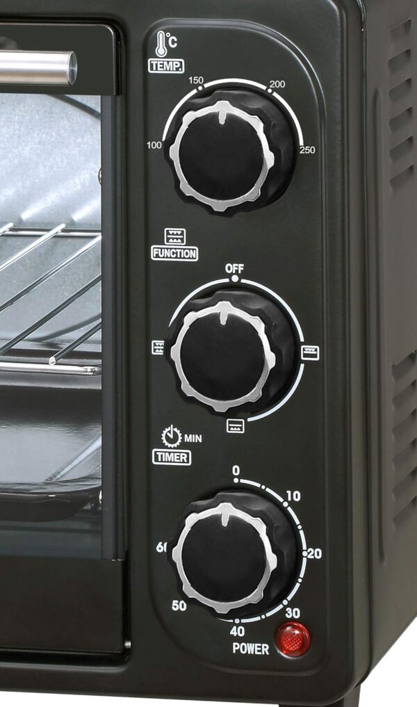 SONASHI STO-730 Electric Oven – 21L, Countertop Electric Oven with Stainless Steel Heating Element, Inside Lamp, Indicator Light, Wire Rack, Tray Handle | Kitchen Electronic...