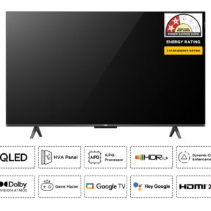 TCL 108 cm (43 inches) 4K Ultra HD Smart QLED Google TV 43P71K