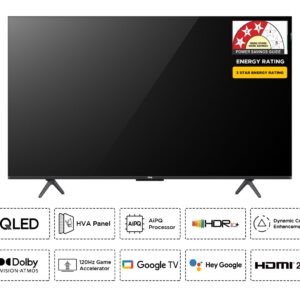 TCL 139 cm (55 inches) 4K Ultra HD Smart QLED Google TV 55P71K