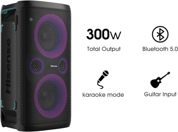 Hisense Party Rocker 350W, Wireless Outdoor & Indoor Party Speaker With Subwoofer, Premium Bass Party Box - Image 5