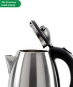 SPJ 1.8Liters, Electric Kettle, Stainless Steel, 1500W Fast Boil with Auto Shut-Off, Boil Dry Protection, LED Indicator & 360° Swivel Base EKU-SS1801 - Silver - Image 3
