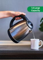 SPJ 1.8Liters, Electric Kettle, Stainless Steel, 1500W Fast Boil with Auto Shut-Off, Boil Dry Protection, LED Indicator & 360° Swivel Base EKU-SS1801 - Silver - Image 7