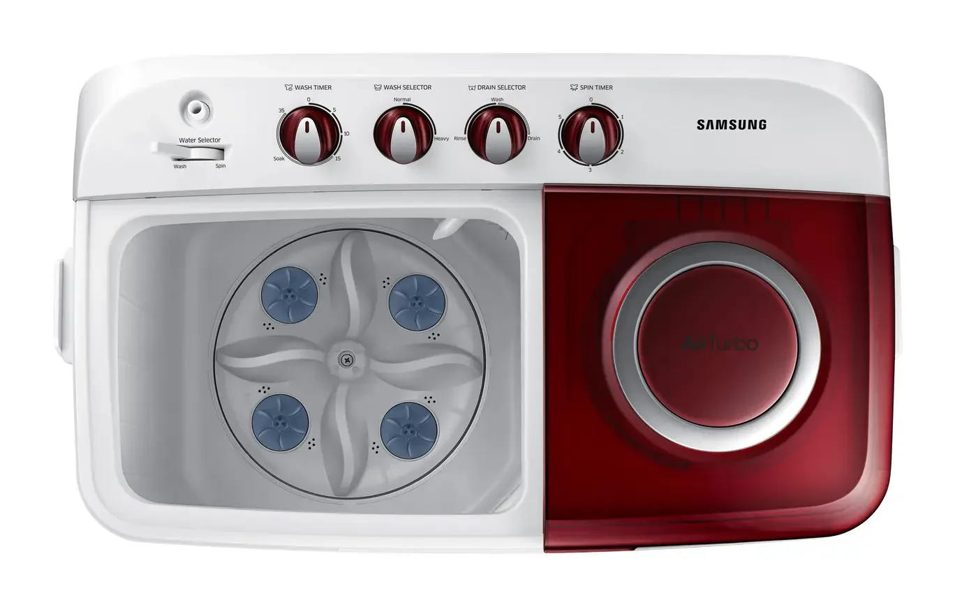 Samsung 9kg Twin Tub Washing Machine With Air Turbo, EZ Wash Tray, Rust Free, Powerful Cleaning - 1 Year Warranty