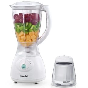 Saachi 2 in 1 Blender with Glass Jug and Plastic Grinder – NL-BL-4404