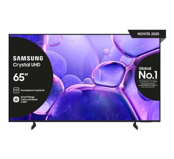 Samsung Crystal UHD 4K Smart TV 65'' UE65U8090FUXZT, Crystal 4K Processor, HDR, Smart Experience, OTS Lite & Adaptive Sound, Metal Stream Design, 2025