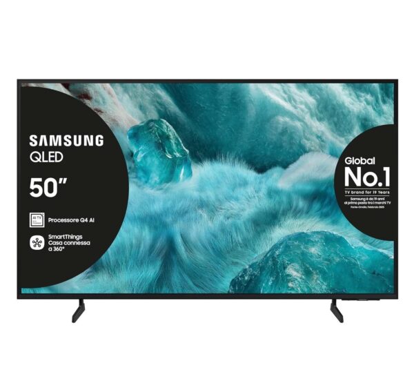 Samsung QLED 4K Vision AI Smart TV 50 Inch, Q4 Processor, 100% Color Volume with Quantum Dot, Motion Xcelerator, OTS Lite & Adaptive Sound, SlimLook Design