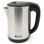 SPJ 1.8L Stainless Steel Electric Kettle - Fast Boiling with Auto Shut-Off & Boil-Dry Protection - Silver/Black