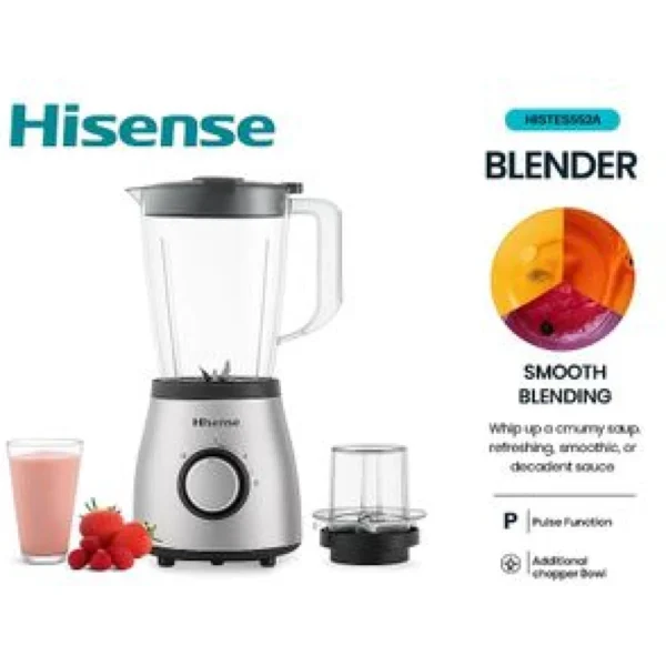 Hisense 1.5 Liters Blender 500W 2 jar blender 3 Years Warranty - Silver - Image 2