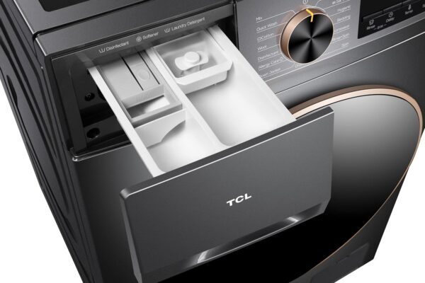 TCL 10Kg Front Load Washing Machine, 1200 RPM, Direct Drive Inverter Motor, 15 Programs, Drum Clean, Delay Start, Child Safety Lock, Honeycomb Drum, 1 Year Warranty, Grey- P210FLG