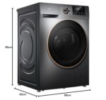 TCL 10Kg Front Load Washing Machine, 1200 RPM, Direct Drive Inverter Motor, 15 Programs, Drum Clean, Delay Start, Child Safety Lock, Honeycomb Drum, 1 Year Warranty, Grey- P210FLG