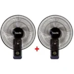Saachi Buy One Get One Free 3 Speed Wall Fan 16-Inch Wall Fan, 60W, 5-Blade Powerful Airflow, Wide Oscillation, Quiet Operation