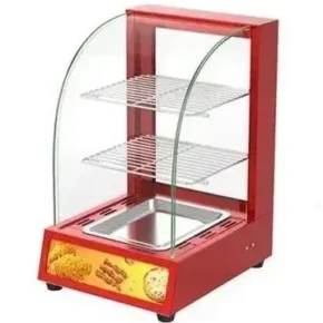 Small Commercial Electric Curved Glass Countertop Food Warmer 15 X 18 X 24 Inch, Hot Warming Cabinet With 3 Tiers Warmer Display Showcase