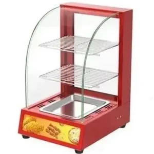 Small Commercial Electric Curved Glass Countertop Food Warmer 15 X 18 X 24 Inch, Hot Warming Cabinet With 3 Tiers Warmer Display Showcase