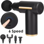 Portable 6-Speed ​​Massage Gun Massager, 4 Heads, 1 Year Warranty