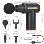 6-Speed ​​Massage Gun Massager + 4 Heads - Black