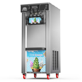 Winningstar Commercial Ice Cream Maker Machine, Non-slip Handle, Detachable Drip Tray Commercial Soft Ice Cream Machine 1850W