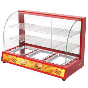 Big Commercial Electric Countertop Food Warmer 38 x 18 x 24 Inch, Hot Warming Cabinet with 3 Tiers Warmer Display Showcase