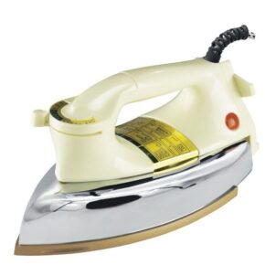 Hoffmans Automatic Dry Iron, Iron Box with Temperature Settings Dial and Auto Shut Off Function|Suitable for All Kinds of Fabric, White and golden