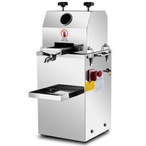 Automatic Electric Centrifugal Juicer vertical Sugar Cane Press Machine 3-rollders Adjustable Cane-Juice Squeezer,Cane Crusher Extractor– Silver