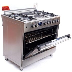 Blueflame 90cm*60cm Diamond Cooker 4 Gas Burners + 2 Electric Burners With Stainless steel, Chicken Roteserrie, Pool System, turbo fans, Automatic ignition.