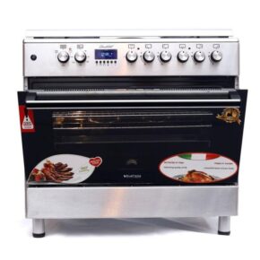 Blueflame 90cm*60cm Diamond Cooker 4 Gas Burners + 2 Electric Burners With Stainless steel, Chicken Roteserrie, Pool System, turbo fans, Automatic ignition.
