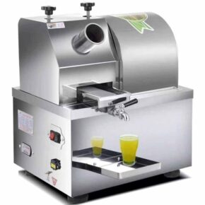 Electric Sugar Cane Squeezer, Stainless Steel, 200 Kg/hour Capacity, 3 Solid Rollers, 6 Cm Feed Opening, Commercial Sugar Cane Juicer