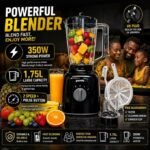 Panda 1.75L 2In 1 Juice Blender with Grinder,Black，1 Year Warranty