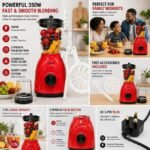 Panda 1.75L 2In 1 Juice Blender with Grinder,Red