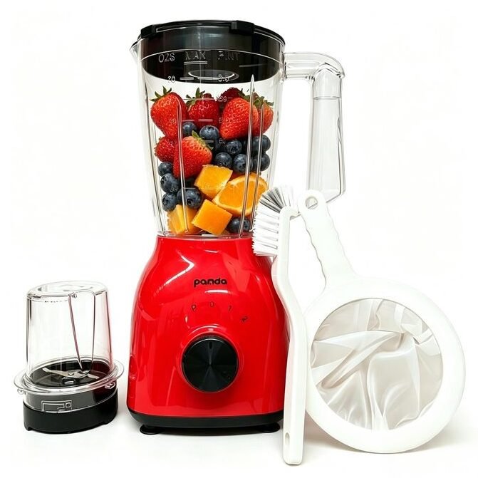 Panda 1.75L 2In 1 Juice Blender with Grinder, Red - 1 Year Warranty Panda 1.75L 2In 1 Juice Blender with Grinder, Red - 1 Year Warranty