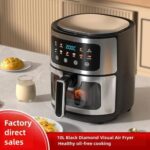 Silver Crest 8L Digital Air Fryer, Visible Viewing Food Basket, 8 Pre-set Functions, 1400W (Stainless Steel) - Image 2