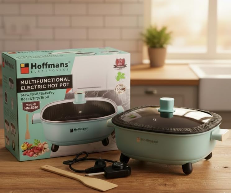 Hoffmans 6L Electric Multi-Cooker, 1500W High-Power Non-Stick Skillet