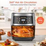 Silver Crest 8L Digital Air Fryer, Visible Viewing Food Basket, 8 Pre-set Functions, 1400W (Stainless Steel) - Image 5