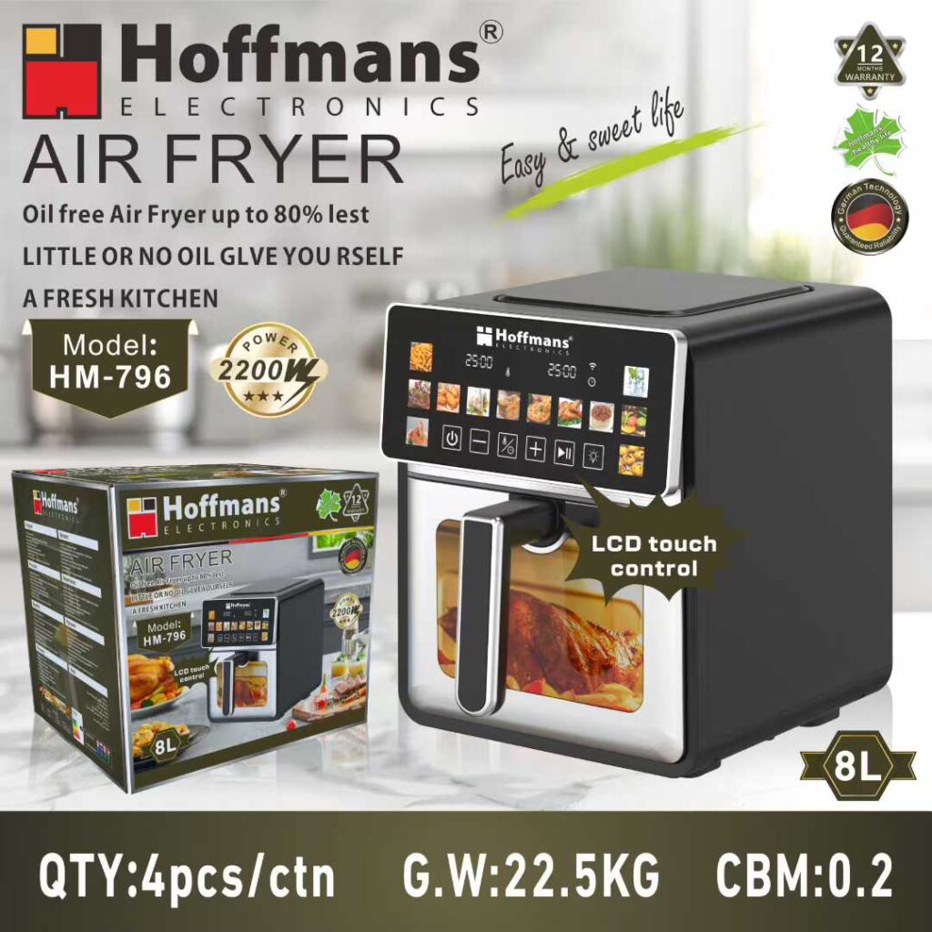 Hoffmans 8L Digital Air Fryer 2200W, HM-796
