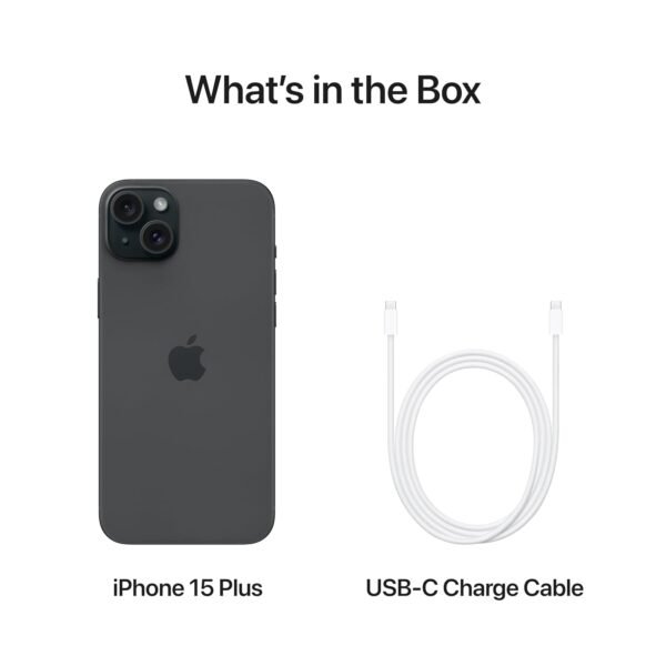 Apple iPhone 15 Plus, 128GB, Black (Renewed)