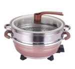 Electric Hot Pot 8 Liters Multifunctional For Cooking And Steaming Double Layered Hot Pot
