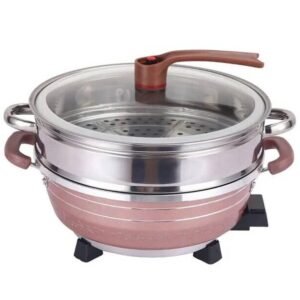 Electric Hot Pot 8 Liters Multifunctional For Cooking And Steaming Double Layered Hot Pot